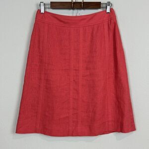 Ann Taylor Linen A-line Coral Skirt 2